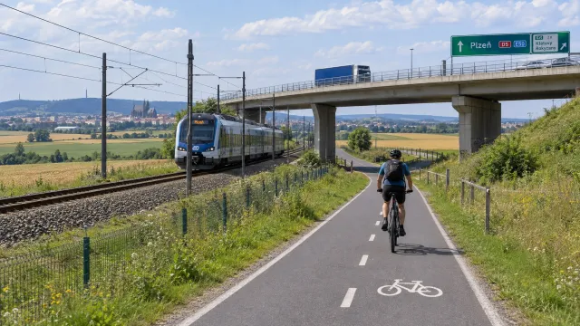 Ilustrační foto: Nová cyklostezka odvádí cyklisty mezi Plzní a Plzencem z rušných silnic