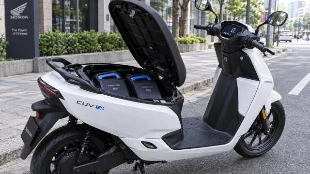 Ilustrační foto: Elektrický skútr Honda CUV e: láká na dvě baterie, pod sedlem však nemá místo