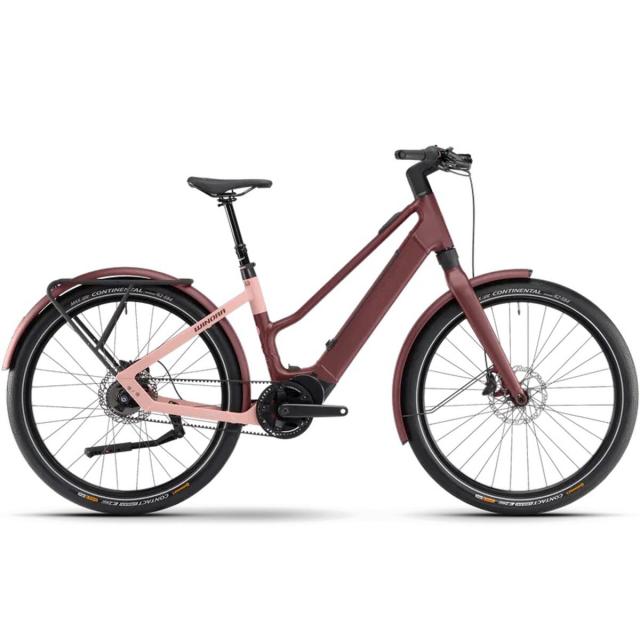Elektrokolo Winora iRide Pure R5f Mid - Red velvet matt, rose tan matt