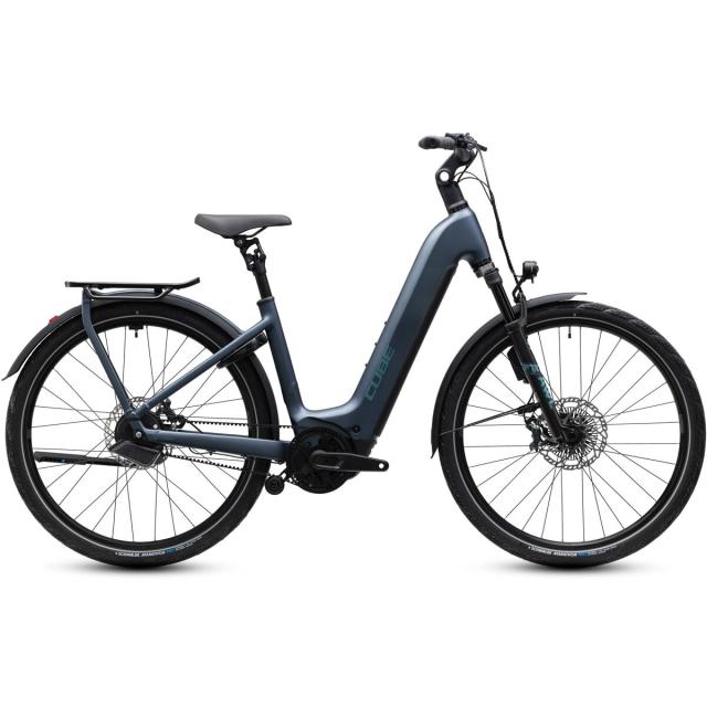 Elektrokolo Cube KATHMANDU Hybrid Deluxe SLX 800, easy entry - mineralblue´n´blue