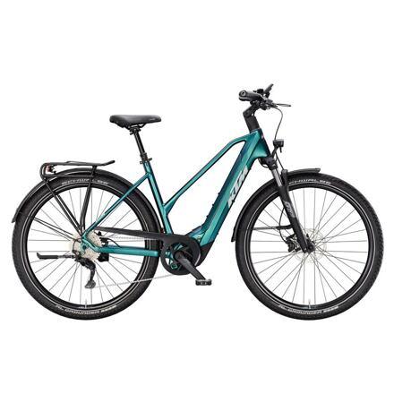 Elektrokolo KTM Macina Gran 820, trapeze - Green Purple Flip Matt (Silver+Black)